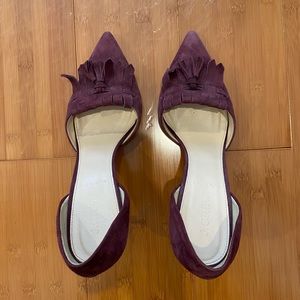 Wine Suede D’orsay Tassel J. Crew Heels - size 8